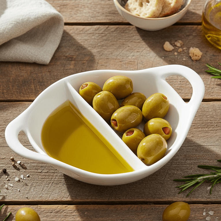 Symphony White Ceramic Divided Dip Bowl with Handles – 12.5 x 15.5 cm - Al Kabayel Discount CentreSymphony White Ceramic Divided Dip Bowl with Handles – 12.5 x 15.5 cmBowlsSYMPHONYAl Kabayel Discount Centre