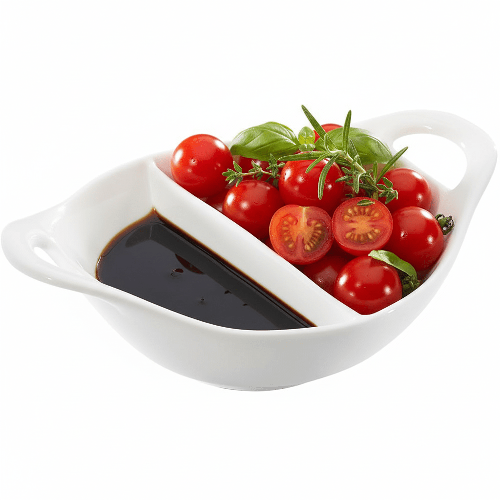 Symphony White Ceramic Divided Dip Bowl with Handles – 12.5 x 15.5 cm - Al Kabayel Discount CentreSymphony White Ceramic Divided Dip Bowl with Handles – 12.5 x 15.5 cmBowlsSYMPHONYAl Kabayel Discount Centre