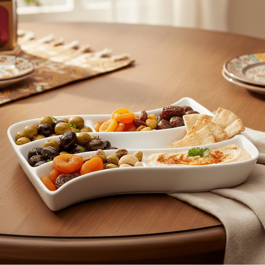 Symphony White Ceramic Divided Plate – 3 Sections, 18 x 14 cm - Al Kabayel Discount CentreSymphony White Ceramic Divided Plate – 3 Sections, 18 x 14 cmPlatesSYMPHONYAl Kabayel Discount Centre