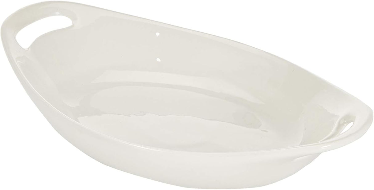 Symphony White Ceramic Oval Gratin Dish – 25 cm Handled Serving Dish - Al Kabayel Discount CentreSymphony White Ceramic Oval Gratin Dish – 25 cm Handled Serving DishServing TraysSYMPHONYAl Kabayel Discount Centre