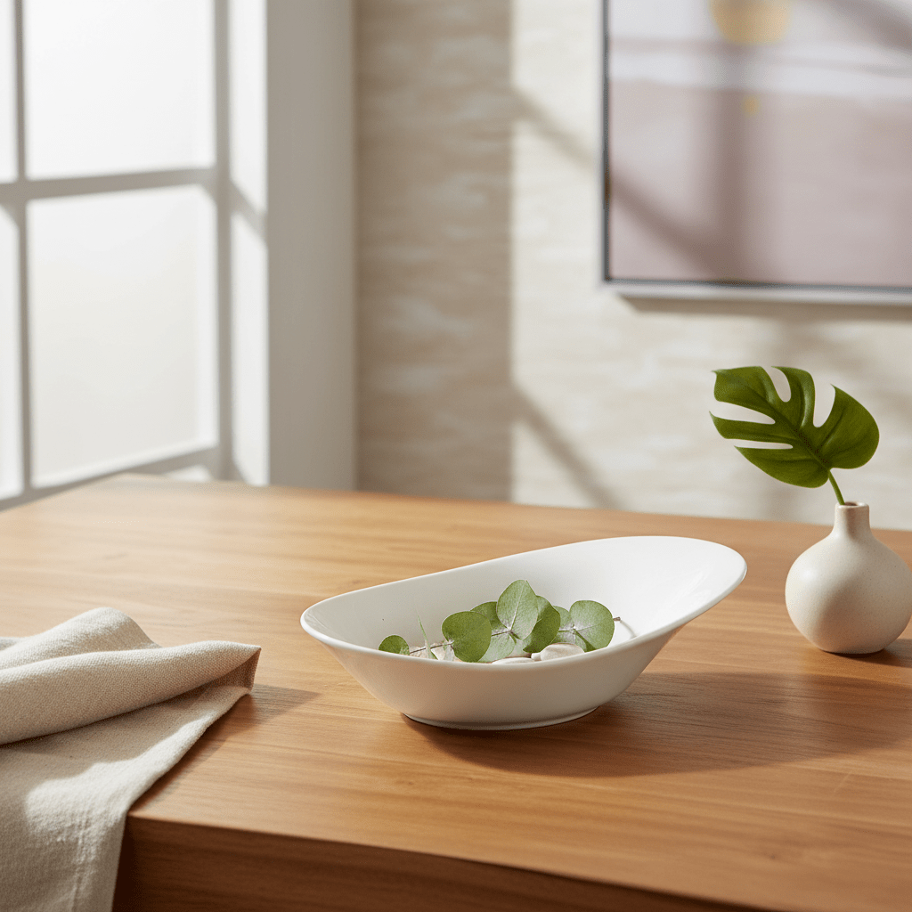 Symphony White Ceramic Pebble - Shaped Bowl – 26×20×6.8 cm - Al Kabayel Discount CentreSymphony White Ceramic Pebble - Shaped Bowl – 26×20×6.8 cmBowlsSYMPHONYAl Kabayel Discount Centre