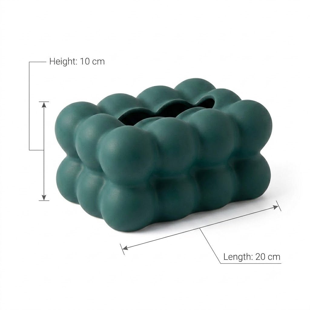 Teal Green Bubble Cluster Ceramic Napkin Holder – 20×16×10 cm - Al Kabayel Discount CentreTeal Green Bubble Cluster Ceramic Napkin Holder – 20×16×10 cmNapkin Holders & Tissue BoxAKDCAl Kabayel Discount Centre
