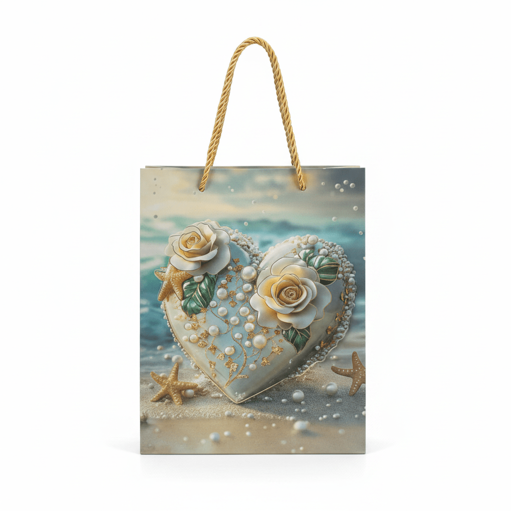 Teal & Ivory Pearl Heart Paper Gift Bag - 23×18cm - Al Kabayel Discount CentreTeal & Ivory Pearl Heart Paper Gift Bag - 23×18cmPacking & Wrapping SuppliesAKDCAl Kabayel Discount Centre