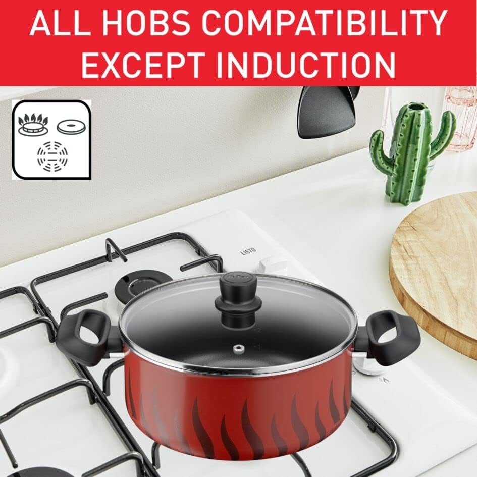 TEFAL Casserol/Stewpot with Lid 26cm, 3.8 Litre - Flame Design - Al Kabayel Discount CentreTEFAL Casserol/Stewpot with Lid 26cm, 3.8 Litre - Flame DesignCasseroles & Stock PotsTEFALAl Kabayel Discount Centre