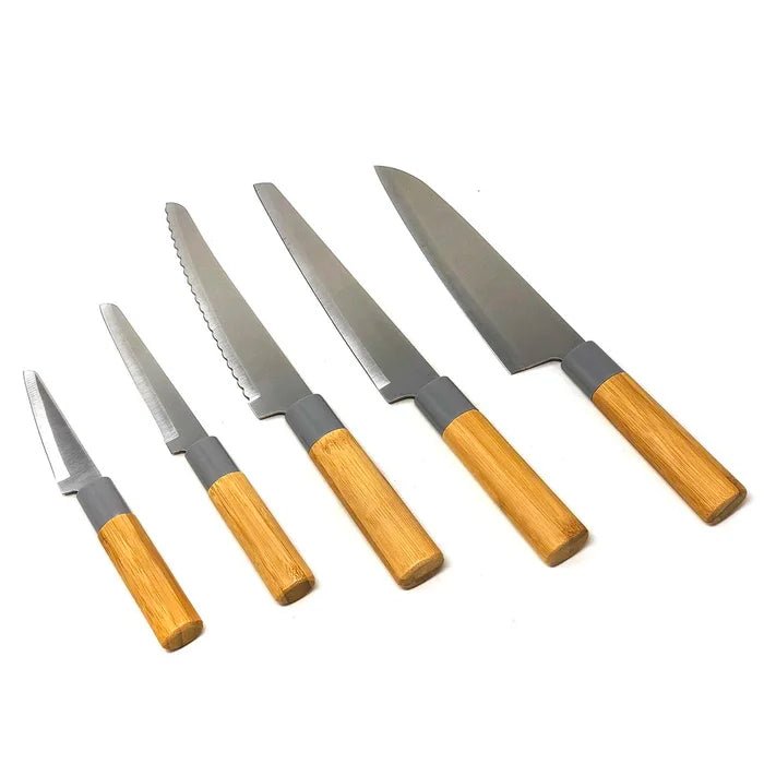 Tessie & Jessie 5pcs Knife Set Steel Blade Wooden Handle - Al Kabayel Discount CentreTessie & Jessie 5pcs Knife Set Steel Blade Wooden HandleKitchen Utensils & GadgetsTESSIE & JESSIEAl Kabayel Discount Centre