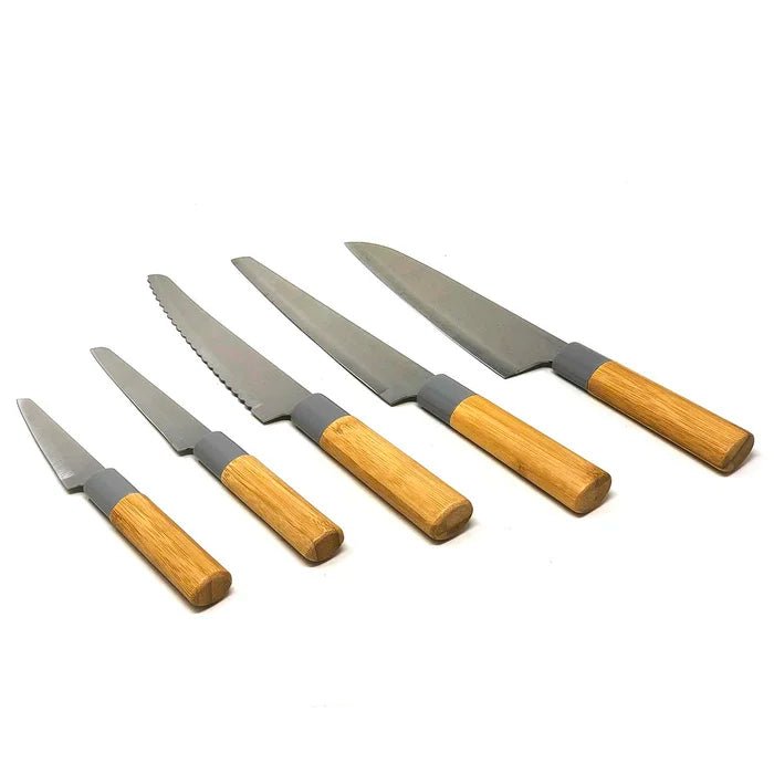 Tessie & Jessie 5pcs Knife Set Steel Blade Wooden Handle - Al Kabayel Discount CentreTessie & Jessie 5pcs Knife Set Steel Blade Wooden HandleKitchen Utensils & GadgetsTESSIE & JESSIEAl Kabayel Discount Centre