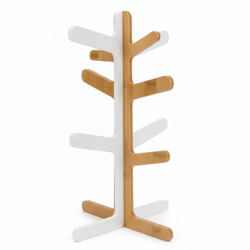Tessie & Jessie Elegant White Wooden Mug Tree Stand for Stylish Kitchen Storage and Coffee Mug Display – 30cm - Al Kabayel Discount CentreTessie & Jessie Elegant White Wooden Mug Tree Stand for Stylish Kitchen Storage and Coffee Mug Display – 30cmKitchen Utensils & GadgetsTESSIE&JESSIEAl Kabayel Discount Centre