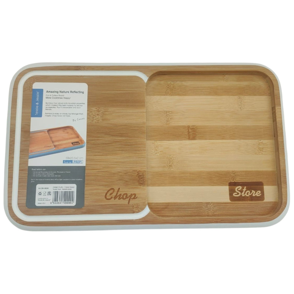 Tessie & Jessie Wooden Chop & Store Cutting Board 39cmX24cm - White&Wooden - Al Kabayel Discount CentreTessie & Jessie Wooden Chop & Store Cutting Board 39cmX24cm - White&WoodenKitchen Utensils & GadgetsTESSIE&JESSIEAl Kabayel Discount Centre