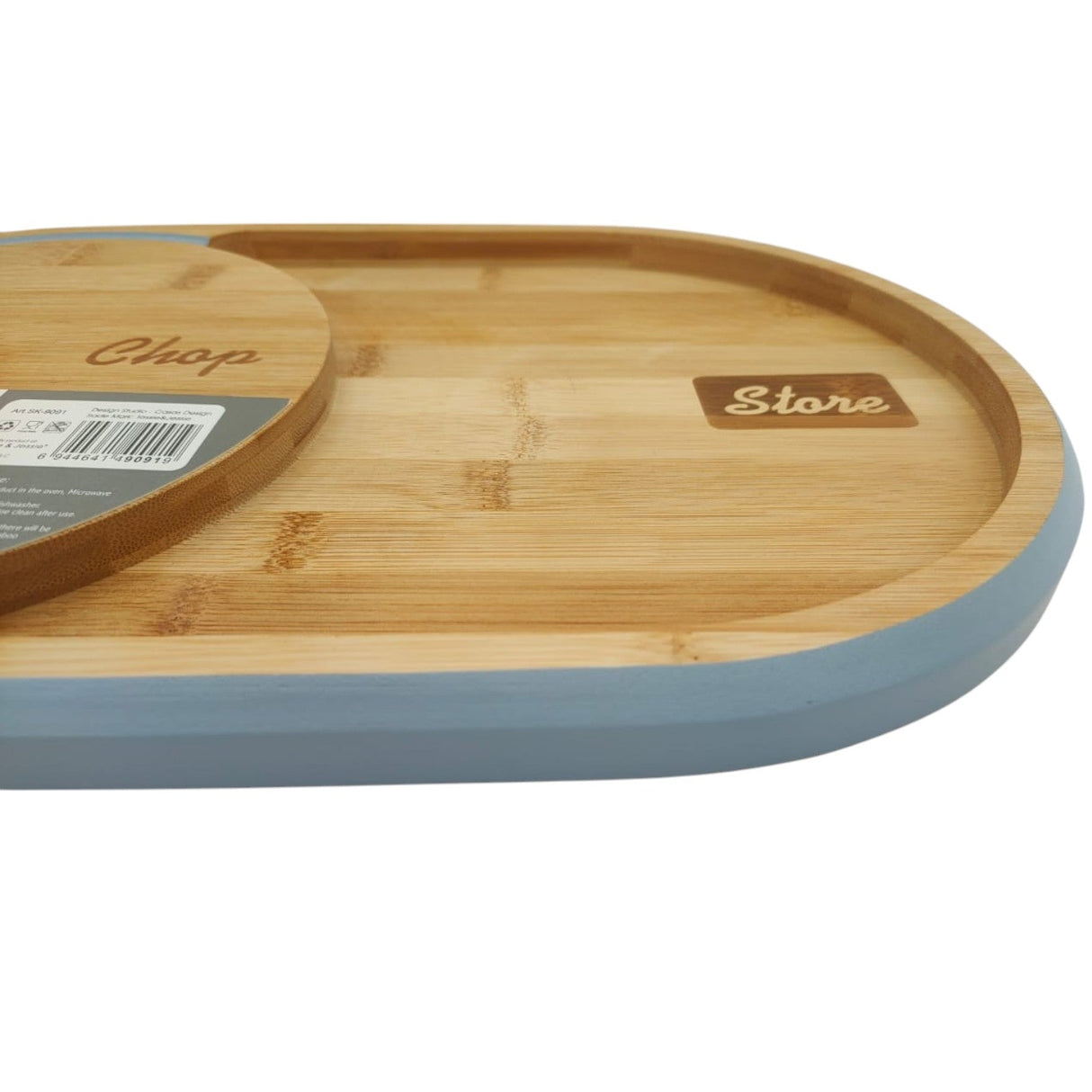 Tessie & Jessie Wooden Chop & Store Cutting Board 40cmX24.5cmX2cm - Blue&Wooden - Al Kabayel Discount CentreTessie & Jessie Wooden Chop & Store Cutting Board 40cmX24.5cmX2cm - Blue&WoodenKitchen Utensils & GadgetsTESSIE&JESSIEAl Kabayel Discount Centre