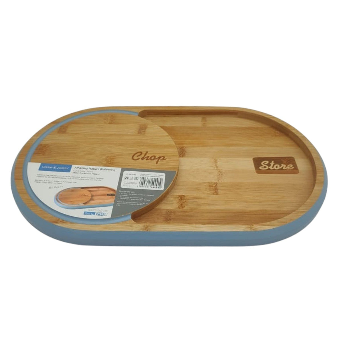 Tessie & Jessie Wooden Chop & Store Cutting Board 40cmX24.5cmX2cm - Blue&Wooden - Al Kabayel Discount CentreTessie & Jessie Wooden Chop & Store Cutting Board 40cmX24.5cmX2cm - Blue&WoodenKitchen Utensils & GadgetsTESSIE&JESSIEAl Kabayel Discount Centre