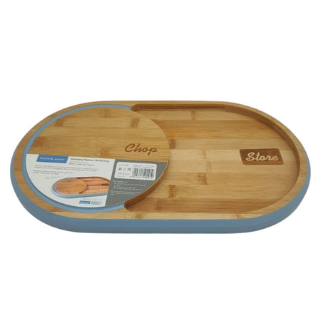 Tessie & Jessie Wooden Chop & Store Cutting Board 40cmX24.5cmX2cm - Blue&Wooden - Al Kabayel Discount CentreTessie & Jessie Wooden Chop & Store Cutting Board 40cmX24.5cmX2cm - Blue&WoodenKitchen Utensils & GadgetsTESSIE&JESSIEAl Kabayel Discount Centre