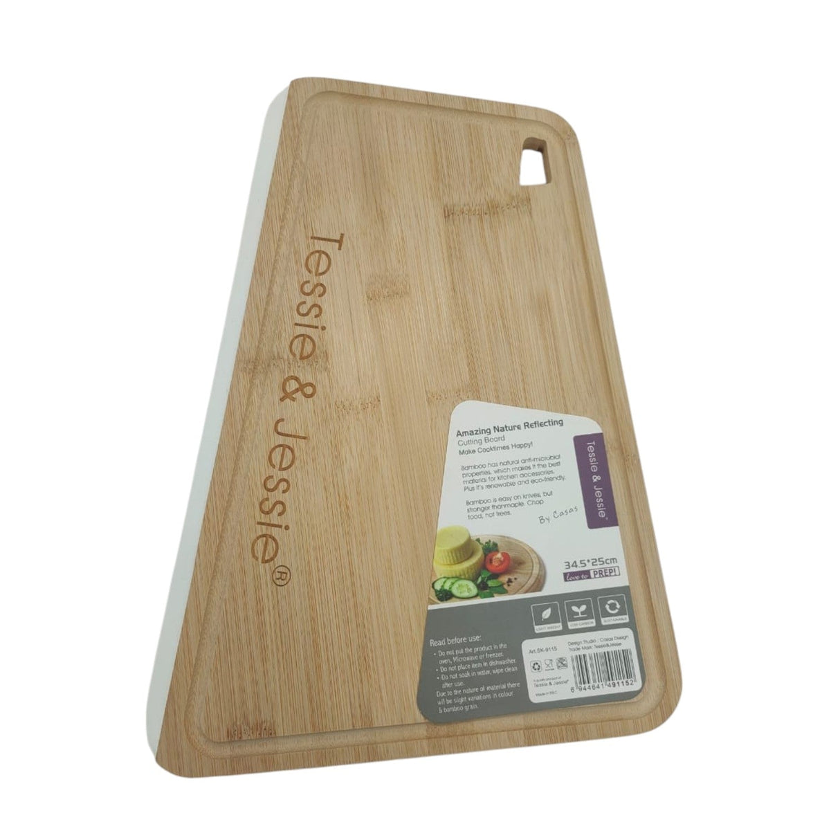 Tessie & Jessie Wooden Cutting Board 34cmX25cm - White&Wooden - Al Kabayel Discount CentreTessie & Jessie Wooden Cutting Board 34cmX25cm - White&WoodenKitchen Utensils & GadgetsTESSIE&JESSIEAl Kabayel Discount Centre