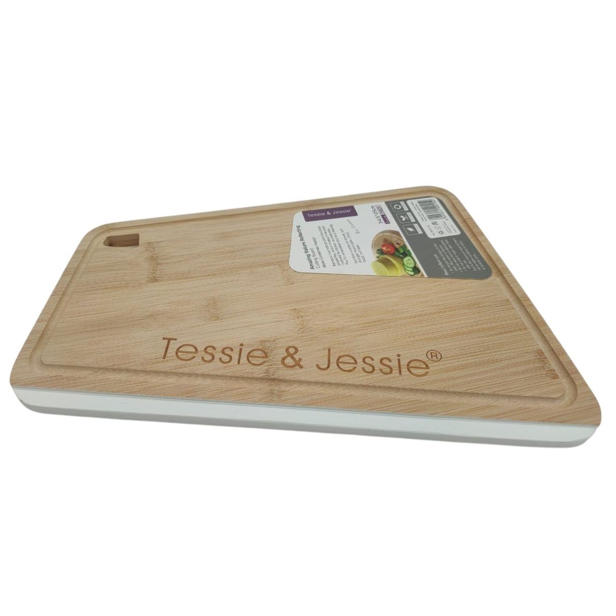 Tessie & Jessie Wooden Cutting Board 34cmX25cm - White&Wooden - Al Kabayel Discount CentreTessie & Jessie Wooden Cutting Board 34cmX25cm - White&WoodenKitchen Utensils & GadgetsTESSIE&JESSIEAl Kabayel Discount Centre