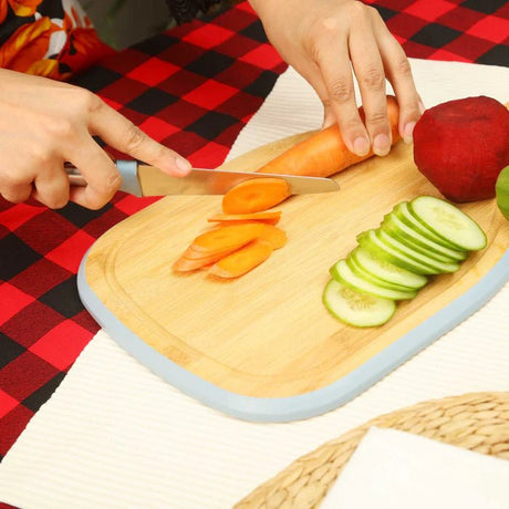 Tessie & Jessie Wooden Cutting Board 43cmX23cm - Blue&Wooden - Al Kabayel Discount CentreTessie & Jessie Wooden Cutting Board 43cmX23cm - Blue&WoodenKitchen Utensils & GadgetsTESSIE&JESSIEAl Kabayel Discount Centre