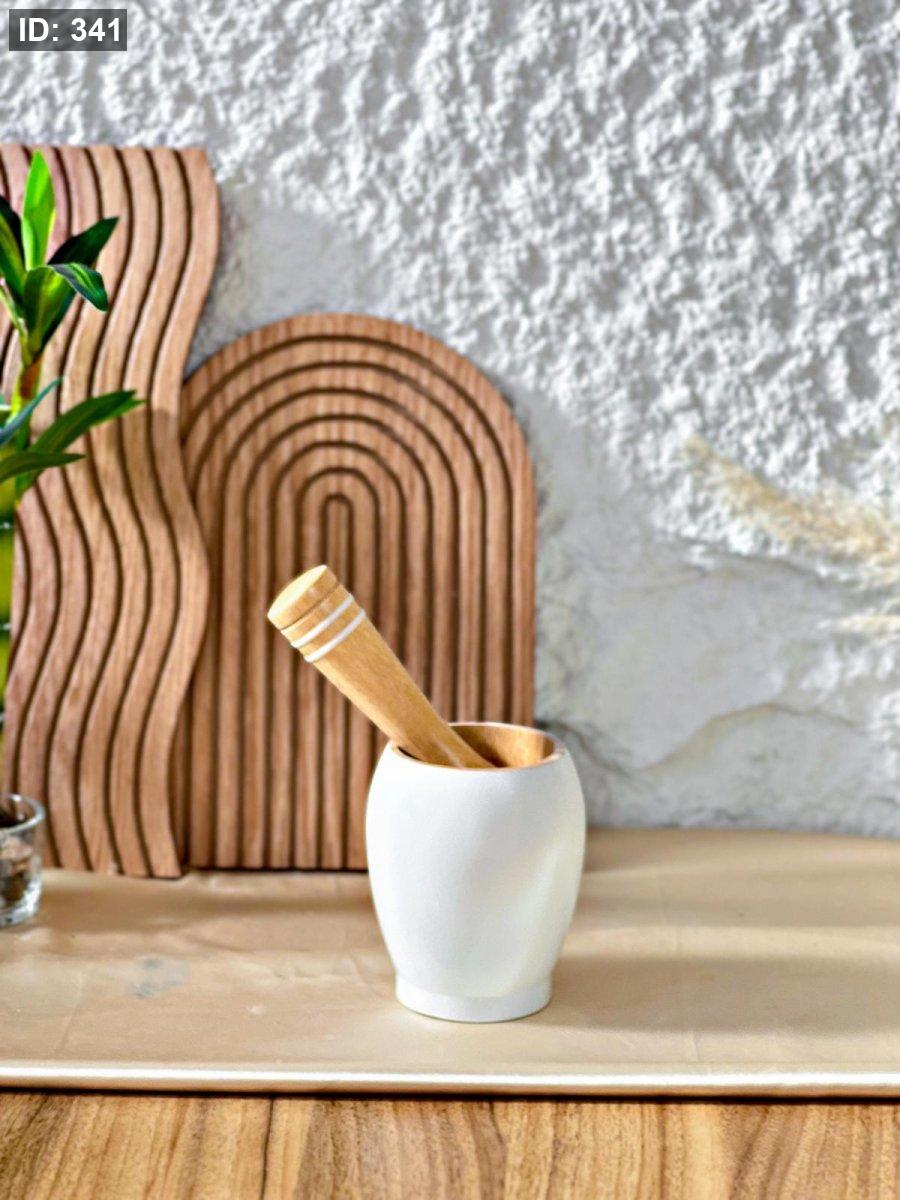 Tessie & Jessie Wooden Mortar Pestle 10cm - White&Wooden - Al Kabayel Discount CentreTessie & Jessie Wooden Mortar Pestle 10cm - White&WoodenKitchen Utensils & GadgetsTESSIE&JESSIEAl Kabayel Discount Centre