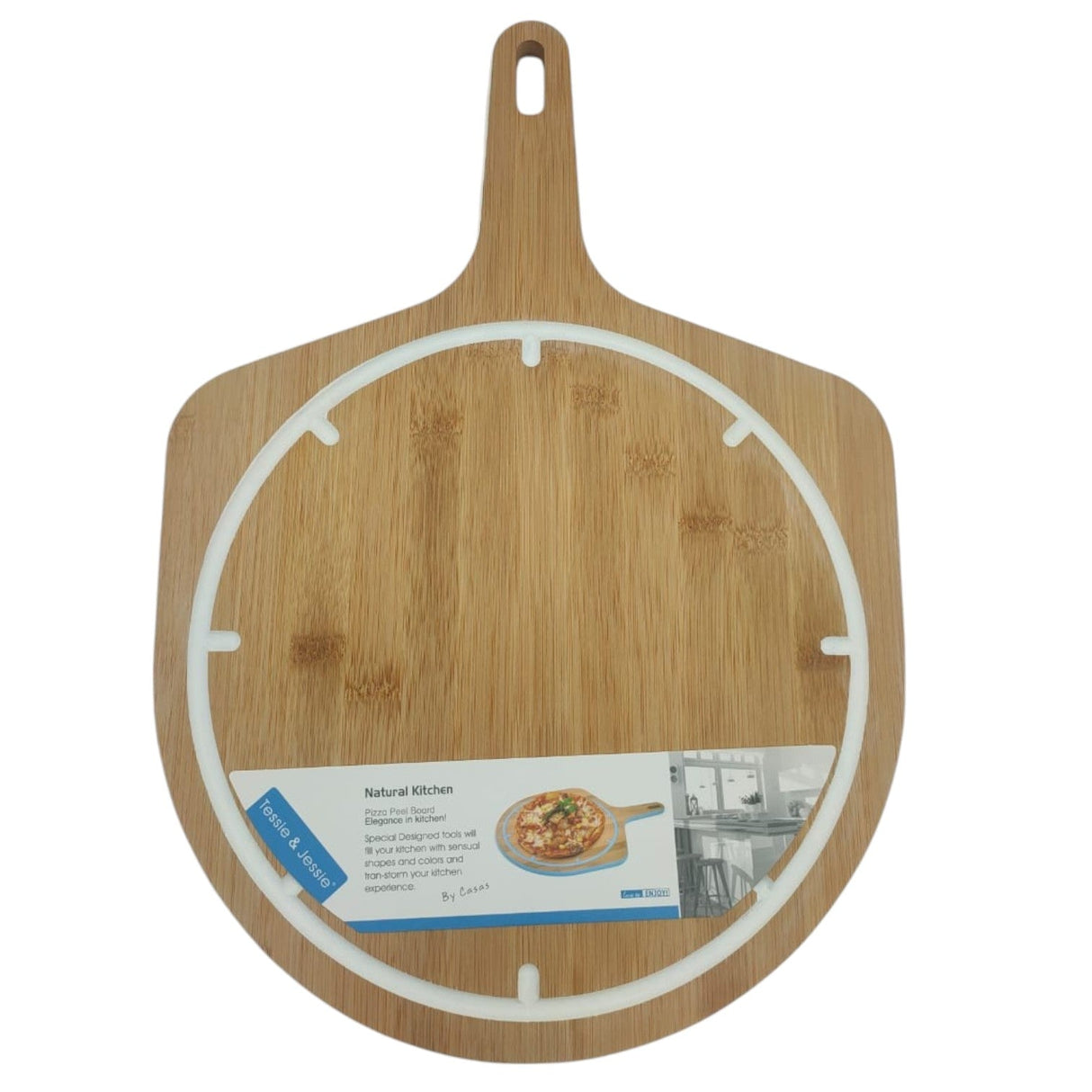 Tessie & Jessie Wooden Pizza Cutting Board 43cmX30cm - White&Wooden - Al Kabayel Discount CentreTessie & Jessie Wooden Pizza Cutting Board 43cmX30cm - White&WoodenKitchen Utensils & GadgetsTESSIE&JESSIEAl Kabayel Discount Centre