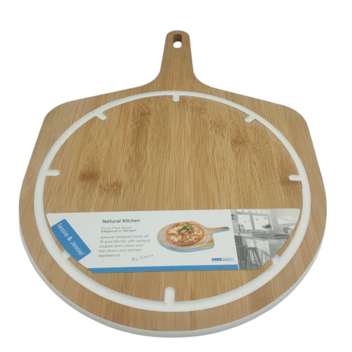 Tessie & Jessie Wooden Pizza Cutting Board 43cmX30cm - White&Wooden - Al Kabayel Discount CentreTessie & Jessie Wooden Pizza Cutting Board 43cmX30cm - White&WoodenKitchen Utensils & GadgetsTESSIE&JESSIEAl Kabayel Discount Centre