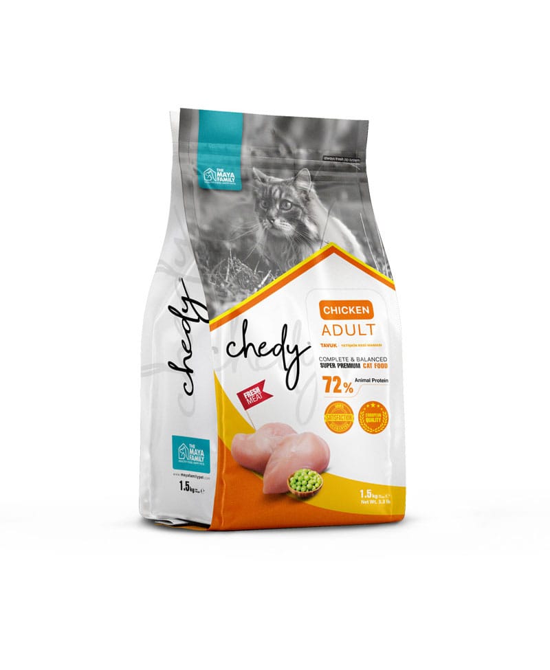 THE MAYA FAMILY Cat Food, ChéDy Fresh Chicken Meat Recipe 1.5 KG - Al Kabayel Discount CentreTHE MAYA FAMILY Cat Food, ChéDy Fresh Chicken Meat Recipe 1.5 KGPet SuppliesTHE MAYA FAMILYAl Kabayel Discount Centre
