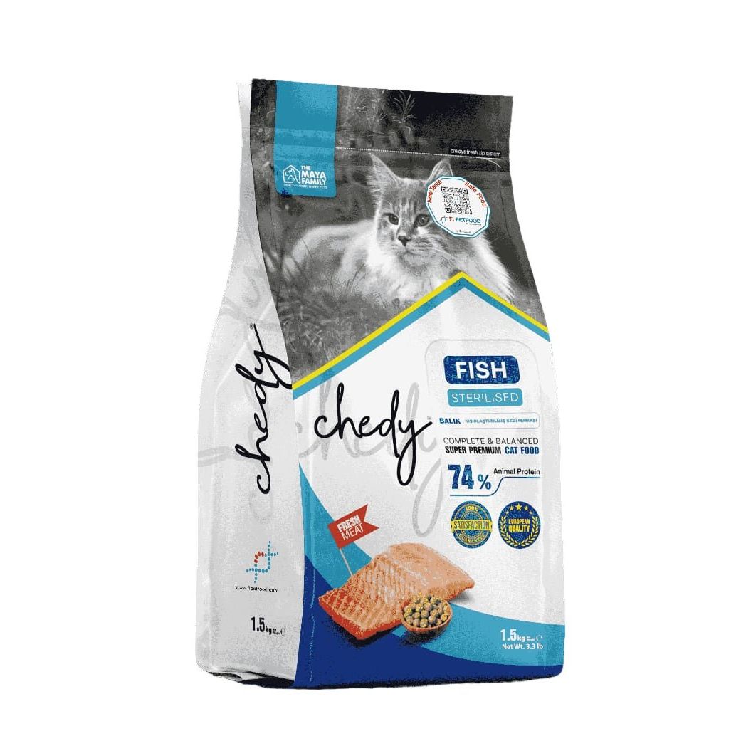 THE MAYA FAMILY Cat Food, ChéDy Fresh Fish Meat Recipe 1.5 KG - Al Kabayel Discount CentreTHE MAYA FAMILY Cat Food, ChéDy Fresh Fish Meat Recipe 1.5 KGPet SuppliesTHE MAYA FAMILYAl Kabayel Discount Centre