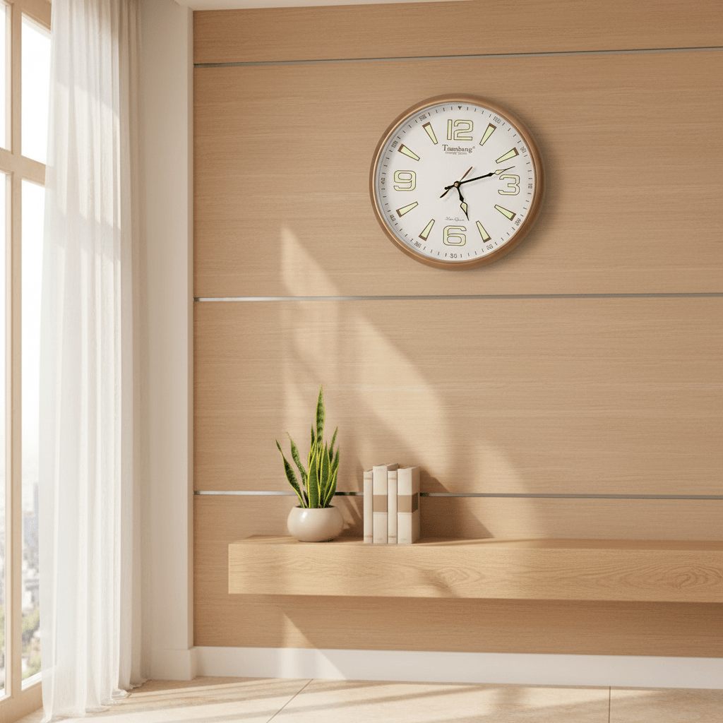 Tiansheng Silent Quartz Wall Clock – 34cm | Rose Gold | Luminous Dial - Al Kabayel Discount CentreTiansheng Silent Quartz Wall Clock – 34cm | Rose Gold | Luminous DialWall ClocksTIANSHENGAl Kabayel Discount Centre