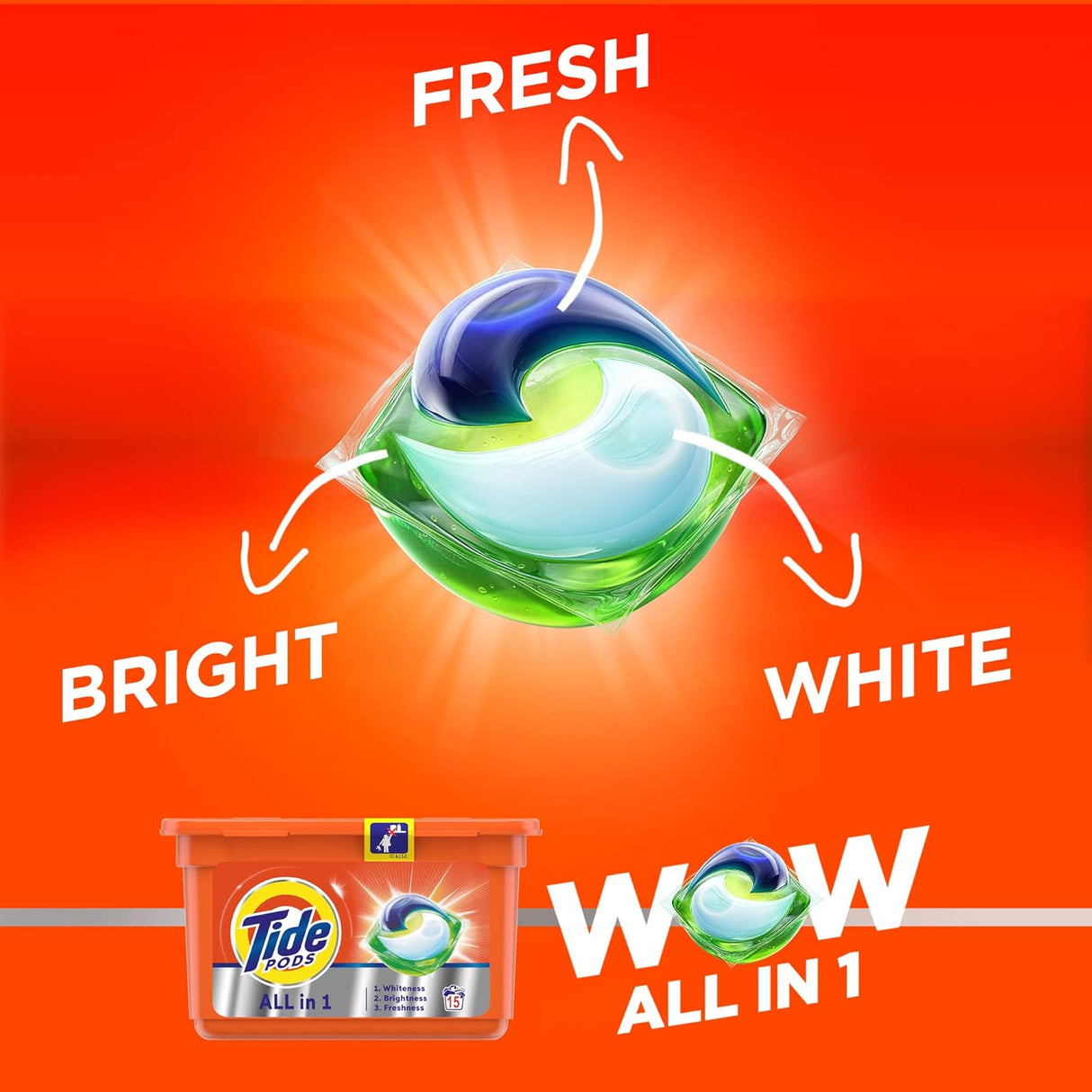 Tide WOW All in 1 PODS Original Scent, 6 x 15 Count - Al Kabayel Discount CentreTide WOW All in 1 PODS Original Scent, 6 x 15 CountHome SuppliesTIDEAl Kabayel Discount Centre