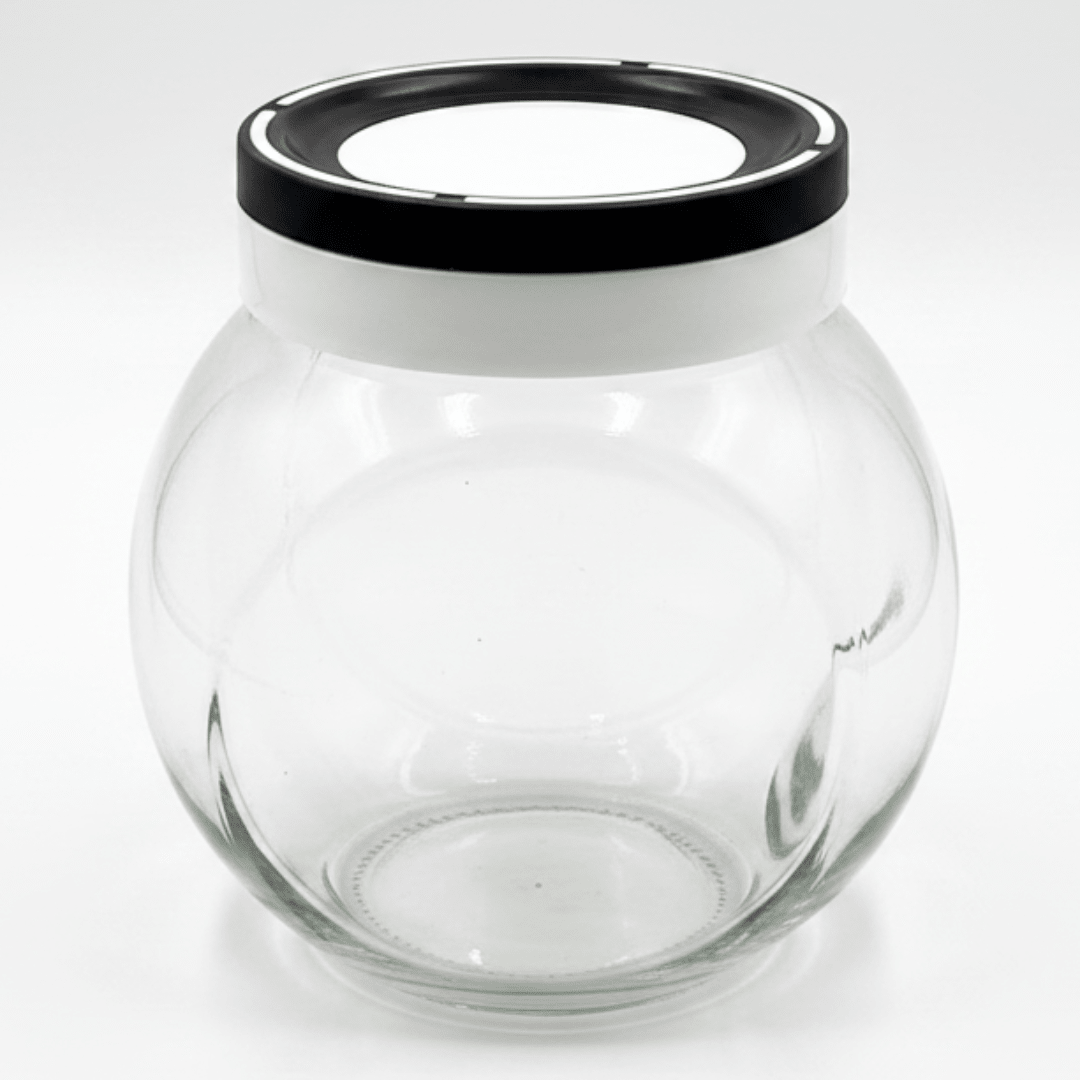 Titiz Fourlines Round Glass Jar with Airtight Plastic Lid – 750ml |Blue / Black | - Al Kabayel Discount CentreTitiz Fourlines Round Glass Jar with Airtight Plastic Lid – 750ml |Blue / Black |Jars & Food SaversTITIZAl Kabayel Discount Centre