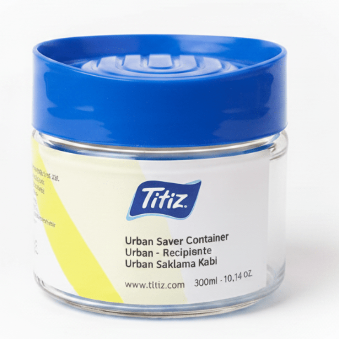 Titiz Urban Saver Glass Storage Jar with Plastic Lid – 300ml | Red / Blue / Black | - Al Kabayel Discount CentreTitiz Urban Saver Glass Storage Jar with Plastic Lid – 300ml | Red / Blue / Black |Jars & Food SaversTITIZAl Kabayel Discount Centre