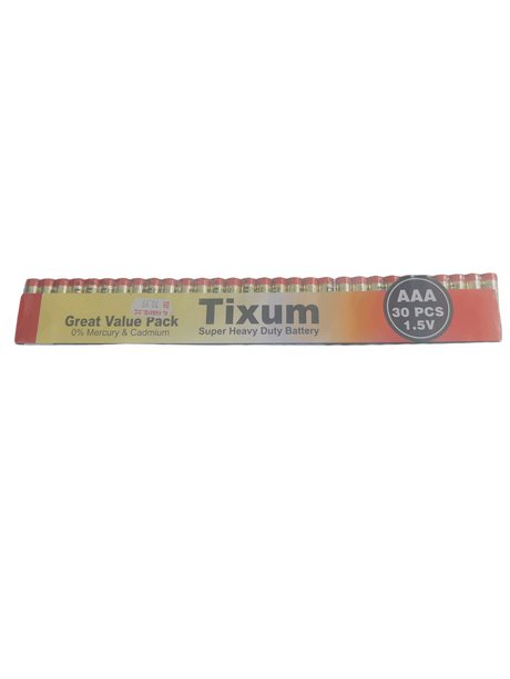 TIXUM AAA Super Heavy Duty Battery 1.5V, Pack of 30 - Al Kabayel Discount CentreTIXUM AAA Super Heavy Duty Battery 1.5V, Pack of 30BatteriesTIXUMAl Kabayel Discount Centre