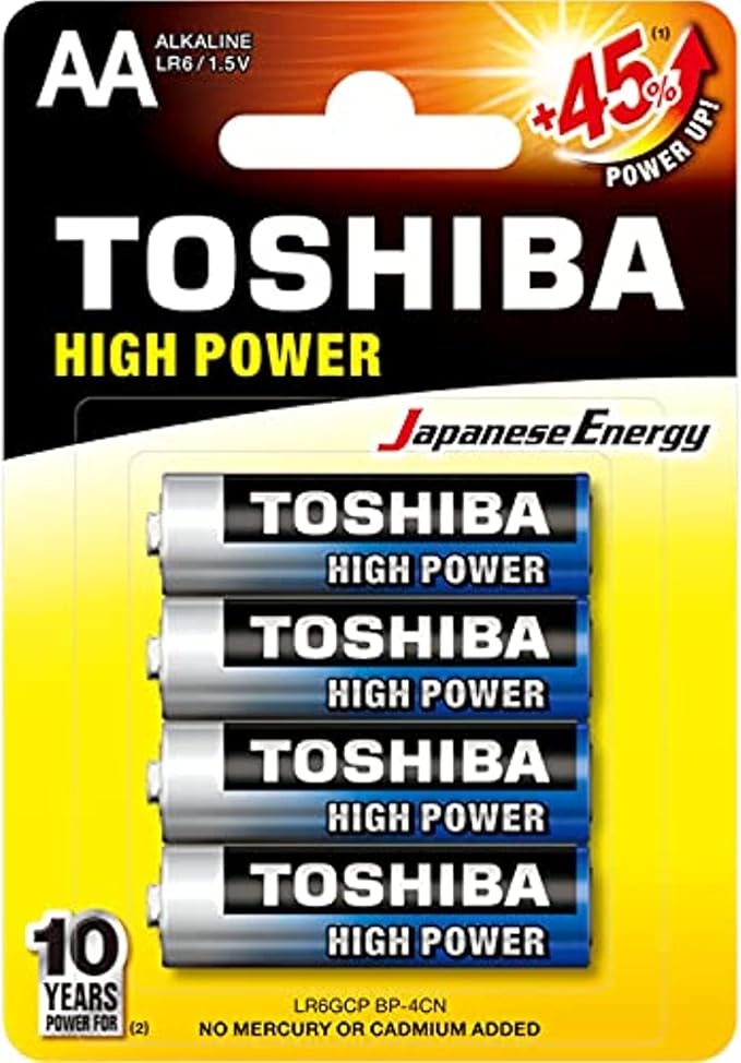 TOSHIBA AA High Power Alkaline Battery 1.5V, Pack of 4 - Al Kabayel Discount CentreTOSHIBA AA High Power Alkaline Battery 1.5V, Pack of 4BatteriesTOSHIBAAl Kabayel Discount Centre