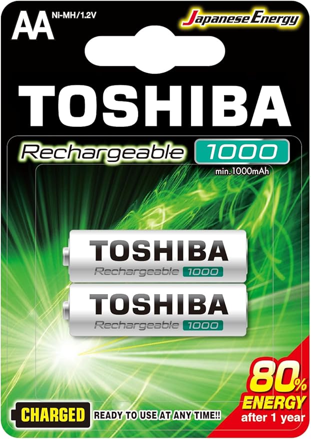 TOSHIBA AA Rechargeable Battery 1.2V 1000mAh, Pack of 2 - Al Kabayel Discount CentreTOSHIBA AA Rechargeable Battery 1.2V 1000mAh, Pack of 2BatteriesTOSHIBAAl Kabayel Discount Centre