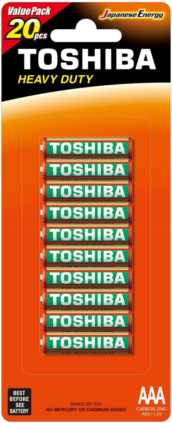 TOSHIBA AAA Heavy Duty Carbon Zinc Battery 1.5V, Pack of 20 - Al Kabayel Discount CentreTOSHIBA AAA Heavy Duty Carbon Zinc Battery 1.5V, Pack of 20BatteriesTOSHIBAAl Kabayel Discount Centre