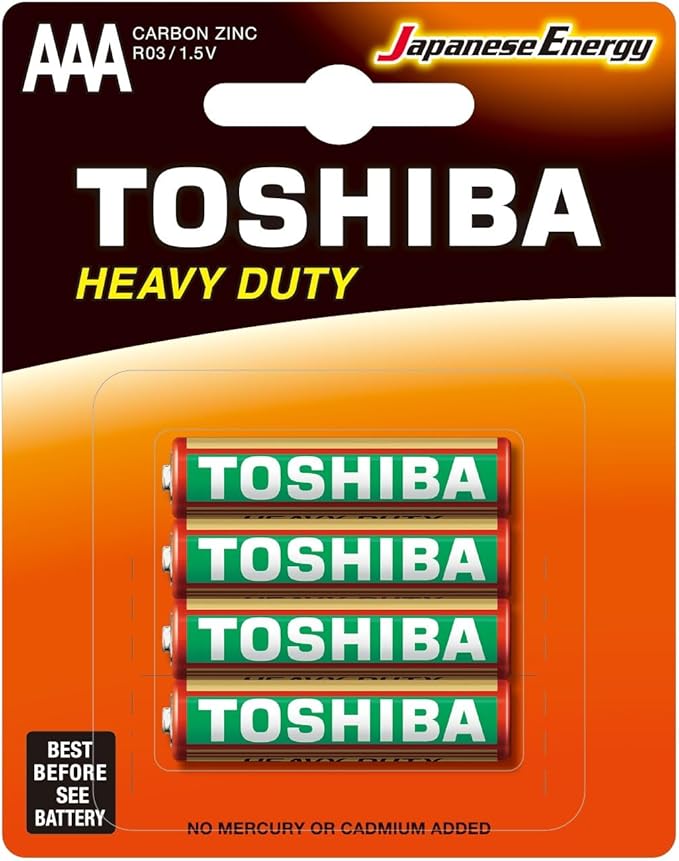 TOSHIBA AAA Heavy Duty Carbon Zinc Battery 1.5V, Pack of 4 - Al Kabayel Discount CentreTOSHIBA AAA Heavy Duty Carbon Zinc Battery 1.5V, Pack of 4BatteriesTOSHIBAAl Kabayel Discount Centre
