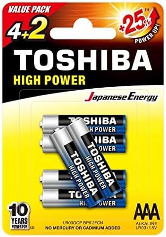 TOSHIBA AAA High Power Alkaline Battery 1.5V, Pack of 4+2 - Al Kabayel Discount CentreTOSHIBA AAA High Power Alkaline Battery 1.5V, Pack of 4+2BatteriesTOSHIBAAl Kabayel Discount Centre