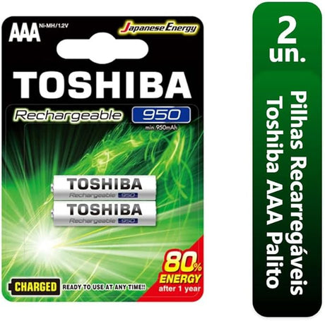 TOSHIBA AAA Rechargeable Battery 1.2V 950mAh, Pack of 2 - Al Kabayel Discount CentreTOSHIBA AAA Rechargeable Battery 1.2V 950mAh, Pack of 2BatteriesTOSHIBAAl Kabayel Discount Centre