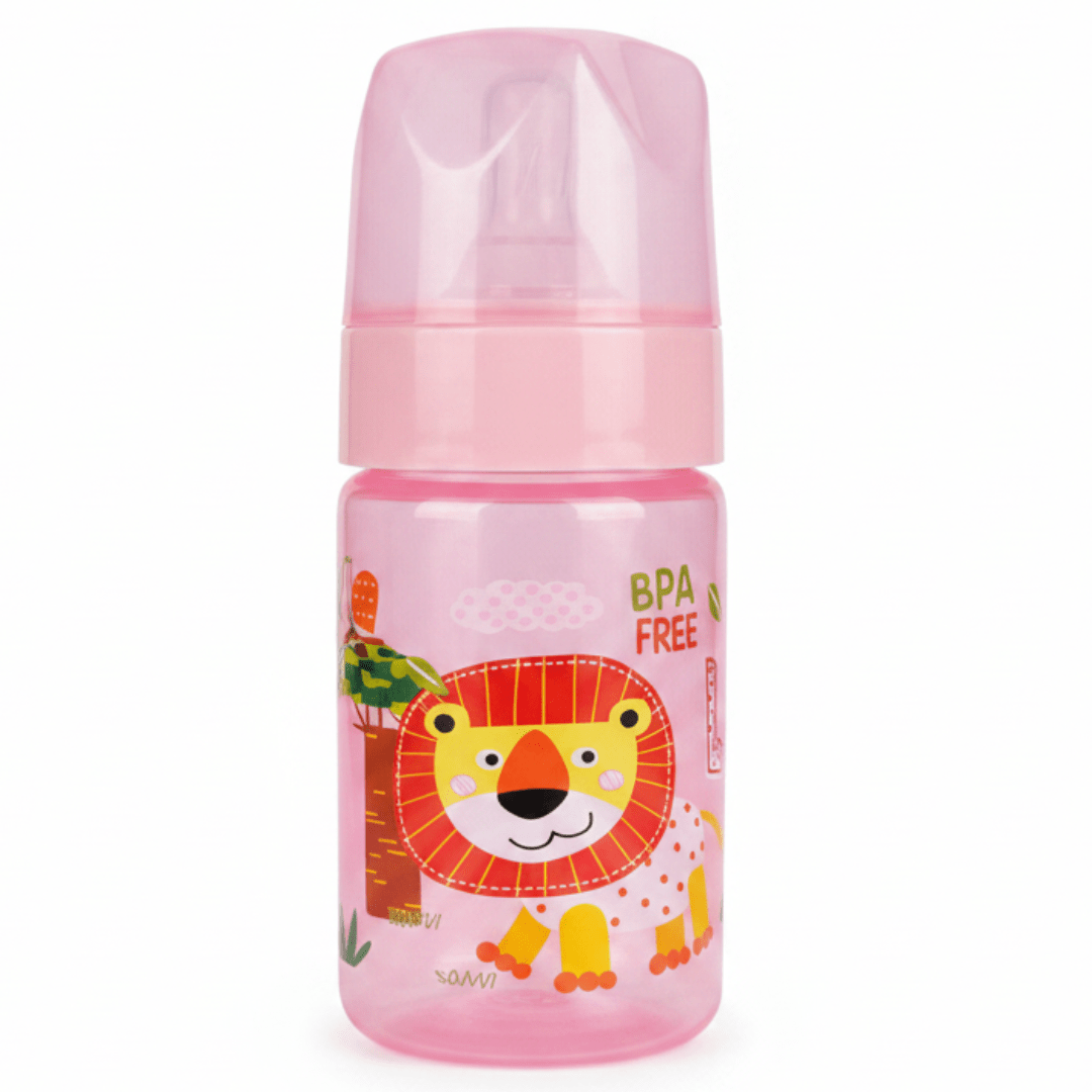 Turtees Kids BPA - Free Feeding Bottle – Plastic, 125ml, Pink (Lion Print) - Al Kabayel Discount CentreTurtees Kids BPA - Free Feeding Bottle – Plastic, 125ml, Pink (Lion Print)Baby ProductsTURTEESAl Kabayel Discount Centre
