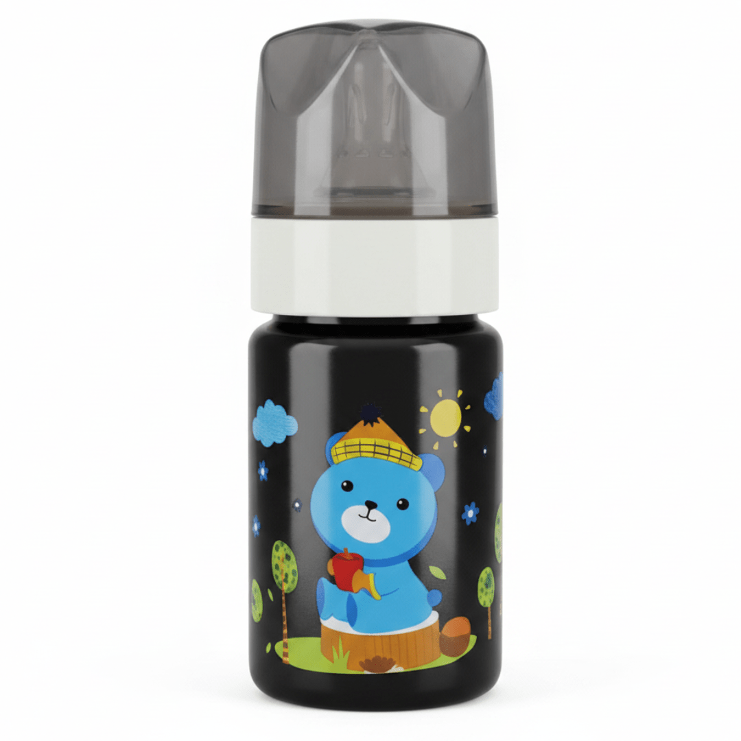 Turtees Kids Feeding Bottle – Plastic 125ml | Black Bear Edition - Al Kabayel Discount CentreTurtees Kids Feeding Bottle – Plastic 125ml | Black Bear EditionBaby ProductsTURTEESAl Kabayel Discount Centre