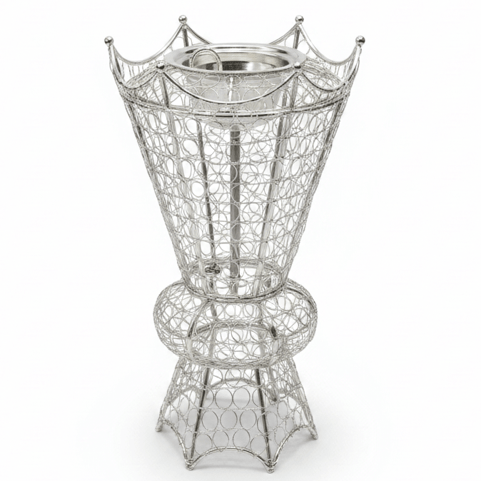 Ugarit Premium Silver Metal Incense Burner 40×24 cm Elegant Home Decor Piece - Al Kabayel Discount CentreUgarit Premium Silver Metal Incense Burner 40×24 cm Elegant Home Decor PieceIncense BurnerUGARITAl Kabayel Discount Centre