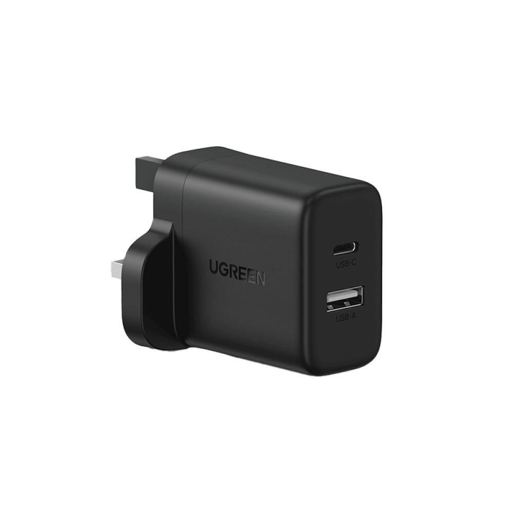 UGREEN 20W 2 - Port Fast Charger(1xUSB - C, 1xUSB - A), Sage Charging, Wide Compatibility, Black - X227 - Al Kabayel Discount CentreUGREEN 20W 2 - Port Fast Charger(1xUSB - C, 1xUSB - A), Sage Charging, Wide Compatibility, Black - X227Cords & AdaptersUGREENAl Kabayel Discount Centre