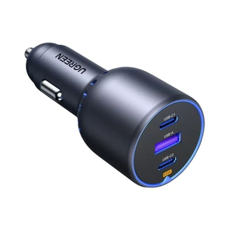 UGREEN 75W 3 - Port Fast Car Charger(2xUSB - C, 1xUSB - A), PD 3.0 65W Max Single - Port Charging, EC703 - Al Kabayel Discount CentreUGREEN 75W 3 - Port Fast Car Charger(2xUSB - C, 1xUSB - A), PD 3.0 65W Max Single - Port Charging, EC703Cords & AdaptersUGREENAl Kabayel Discount Centre