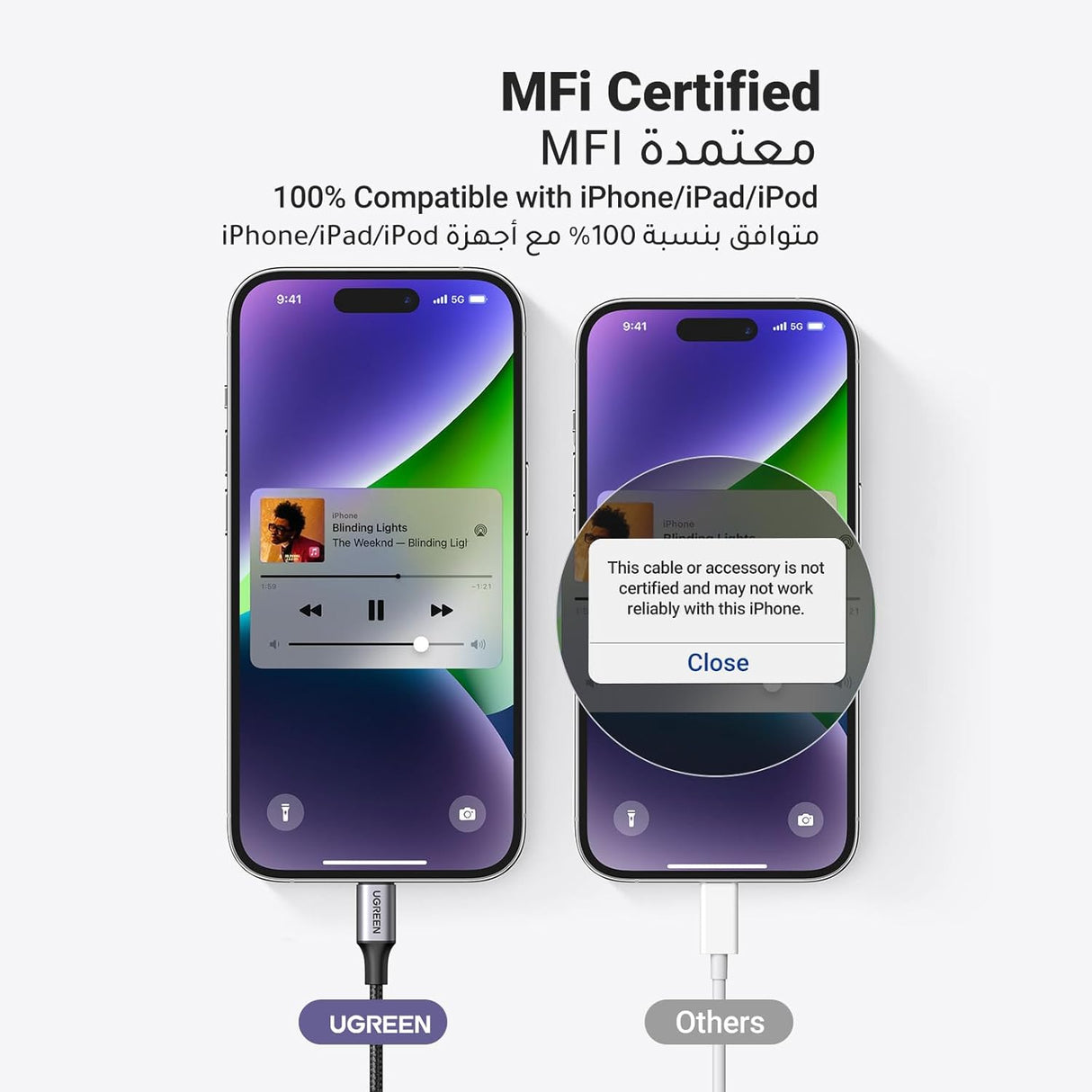 UGREEN Lightning to 3.5mm Aux Cable Aluminum Shell with Braided 1 Meter, Black - US315 - Al Kabayel Discount CentreUGREEN Lightning to 3.5mm Aux Cable Aluminum Shell with Braided 1 Meter, Black - US315Cords & AdaptersUGREENAl Kabayel Discount Centre