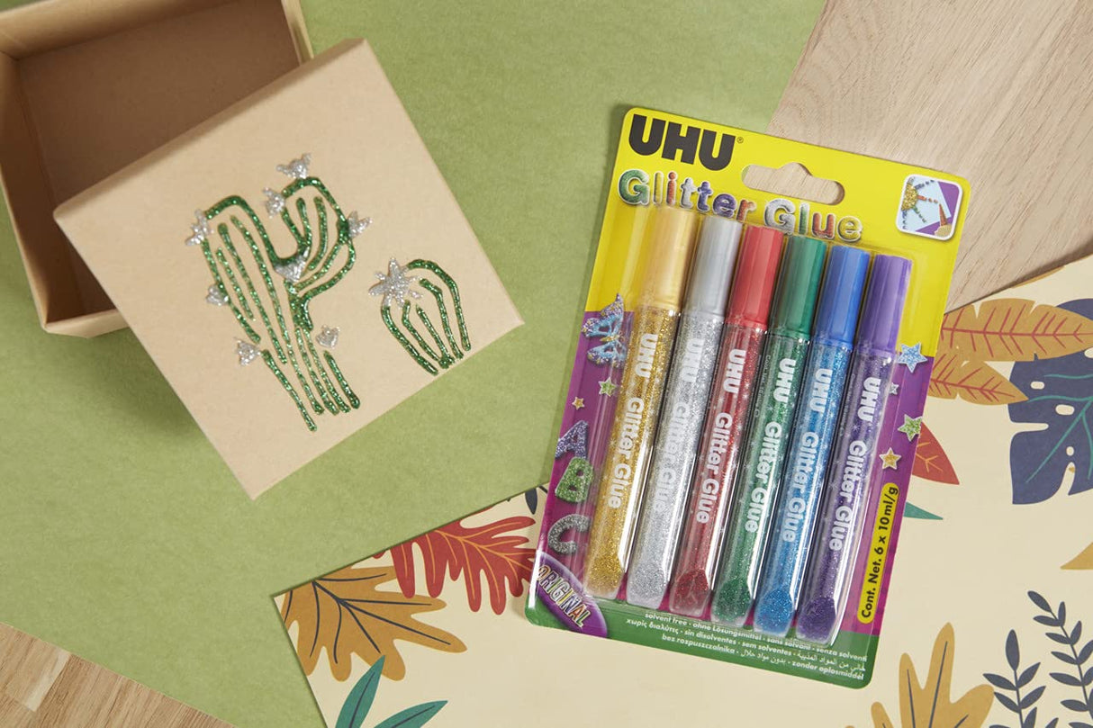 UHU Glitter Glue Value Pack – Original + Shiny 12 Colours × 10ml - Al Kabayel Discount CentreUHU Glitter Glue Value Pack – Original + Shiny 12 Colours × 10mlGlueUHUAl Kabayel Discount Centre