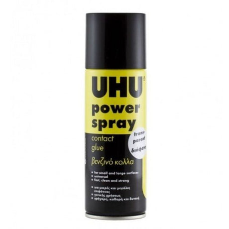 UHU Power Spray Adhesive, Universal Contact Glue, Aerosol Can, 200 Ml, - Al Kabayel Discount CentreUHU Power Spray Adhesive, Universal Contact Glue, Aerosol Can, 200 Ml,GlueUHUAl Kabayel Discount Centre