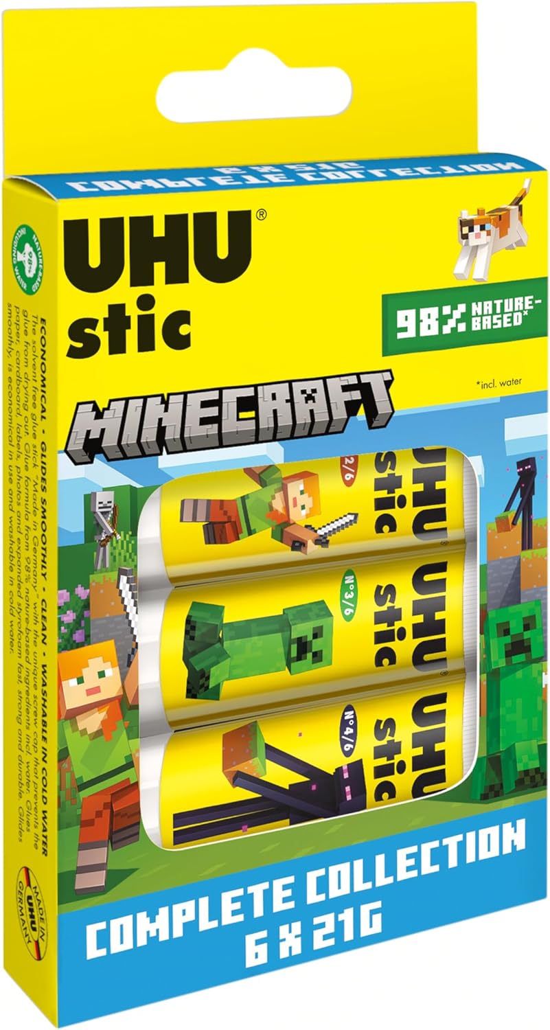 UHU stic the proven glue stick, strong, fast, solvent free, clean, safe & sustainable for school, home, office, kids, arts and crafts, 98% natural, now packed in 50% recycled plastic - 21g pack of 6 - Al Kabayel Discount CentreUHU stic the proven glue stick, strong, fast, solvent free, clean, safe & sustainable for school, home, office, kids, arts and crafts, 98% natural, now packed in 50% recycled plastic - 21g pack of 6GlueUHUAl Kabayel Discount Centre