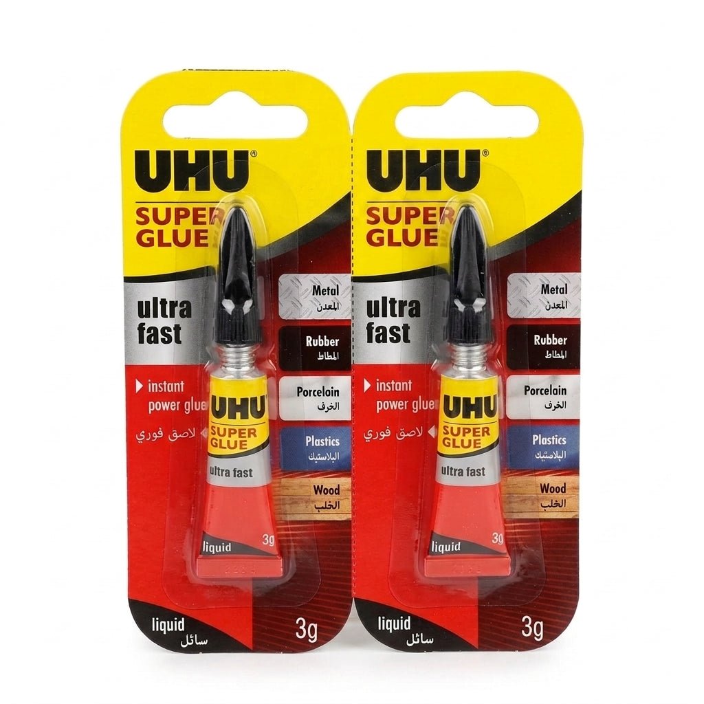 UHU Super Glue Ultra Fast – Set of 4 (3g Each) - Al Kabayel Discount CentreUHU Super Glue Ultra Fast – Set of 4 (3g Each)GlueUHUAl Kabayel Discount Centre