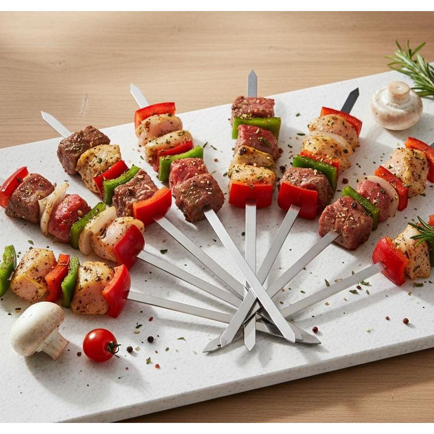 Uniquo Stainless Steel BBQ Skewers 6 pcs 58 × 1.5 cm – Premium Kebab Sticks for Outdoor Barbecue & Grilling - Al Kabayel Discount CentreUniquo Stainless Steel BBQ Skewers 6 pcs 58 × 1.5 cm – Premium Kebab Sticks for Outdoor Barbecue & GrillingCamping UtilitiesUNIQUOAl Kabayel Discount Centre