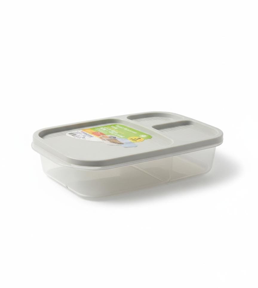 USCAN 3 - Compartment Plastic Lunch Box – Durable Bento Food Storage Box, Gray, 240×155×50 mm - Al Kabayel Discount CentreUSCAN 3 - Compartment Plastic Lunch Box – Durable Bento Food Storage Box, Gray, 240×155×50 mmLunch BoxUSCANAl Kabayel Discount Centre