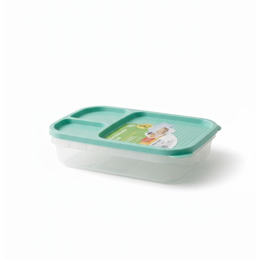 USCAN 3 - Compartment Plastic Lunch Box – Leakproof Bento Meal Container, Green, 240×155×50 mm - Al Kabayel Discount CentreUSCAN 3 - Compartment Plastic Lunch Box – Leakproof Bento Meal Container, Green, 240×155×50 mmLunch BoxUSCANAl Kabayel Discount Centre