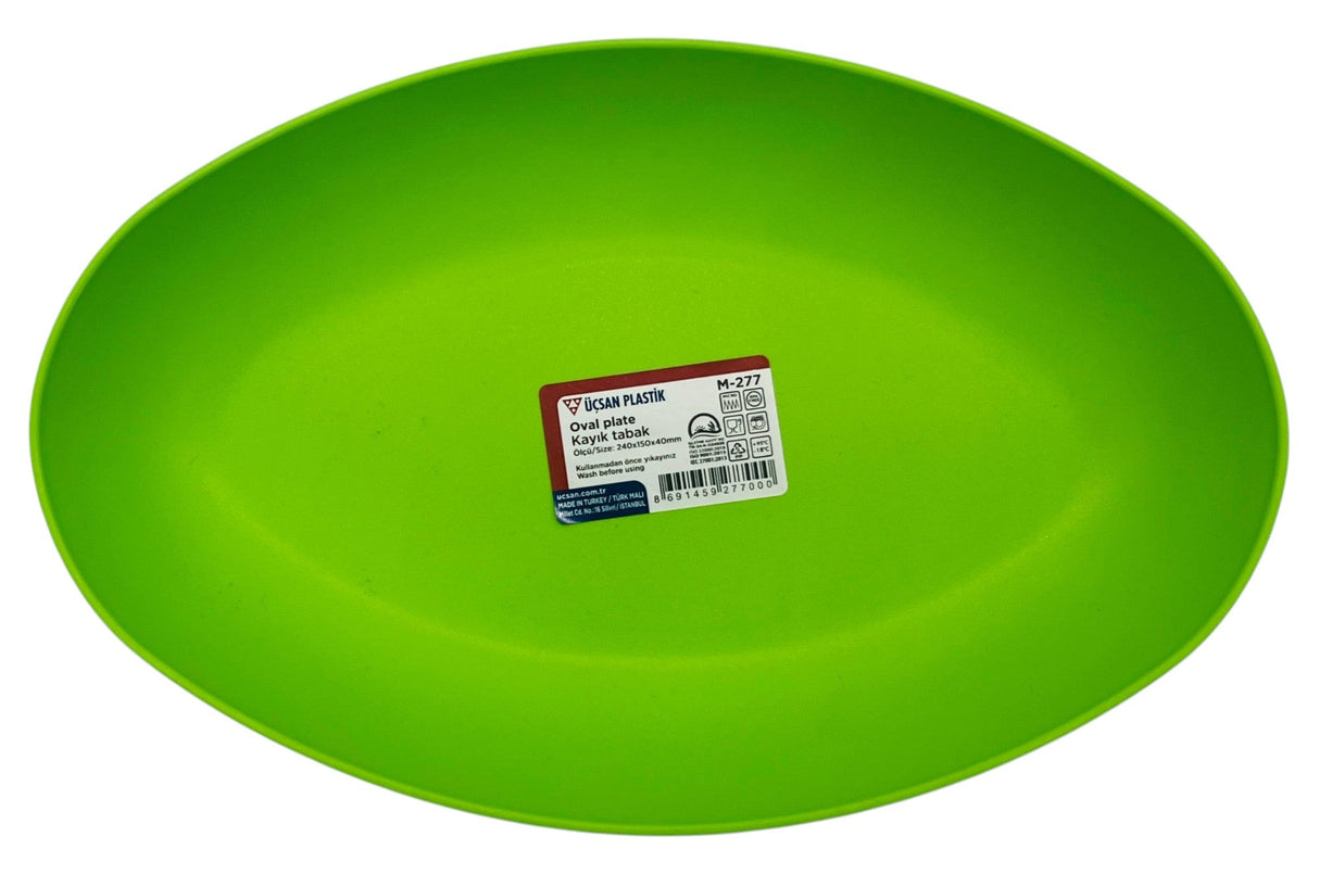 Uscan Plastic Oval Plate 240mm*150mm*40mm, Green - Al Kabayel Discount CentreUscan Plastic Oval Plate 240mm*150mm*40mm, GreenPlatesUSCANAl Kabayel Discount Centre