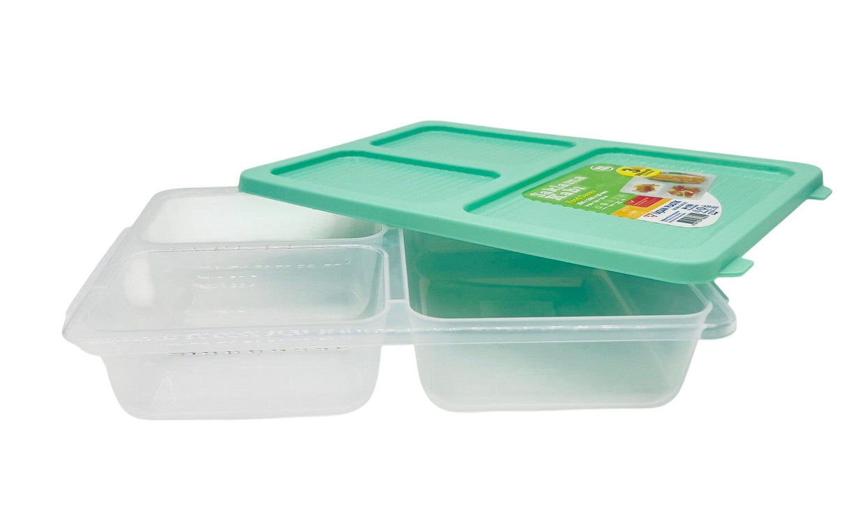 USKAN Saklama Kabi 3 Compartment Food Saver Box 330ml+330ml+750ml, Teal - Al Kabayel Discount CentreUSKAN Saklama Kabi 3 Compartment Food Saver Box 330ml+330ml+750ml, TealLunch BoxUSKANAl Kabayel Discount Centre