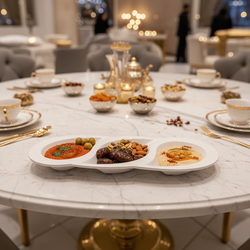 Vague Premium White Elegant 3 - Section Melamine Snack Serving Plate 36×15 cm Party Platter - Al Kabayel Discount CentreVague Premium White Elegant 3 - Section Melamine Snack Serving Plate 36×15 cm Party PlatterServing TraysVAGUEAl Kabayel Discount Centre